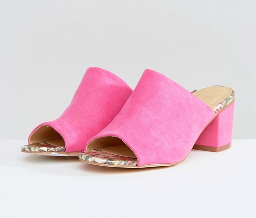 Oasis Pink Heeled Mule - Liyanah