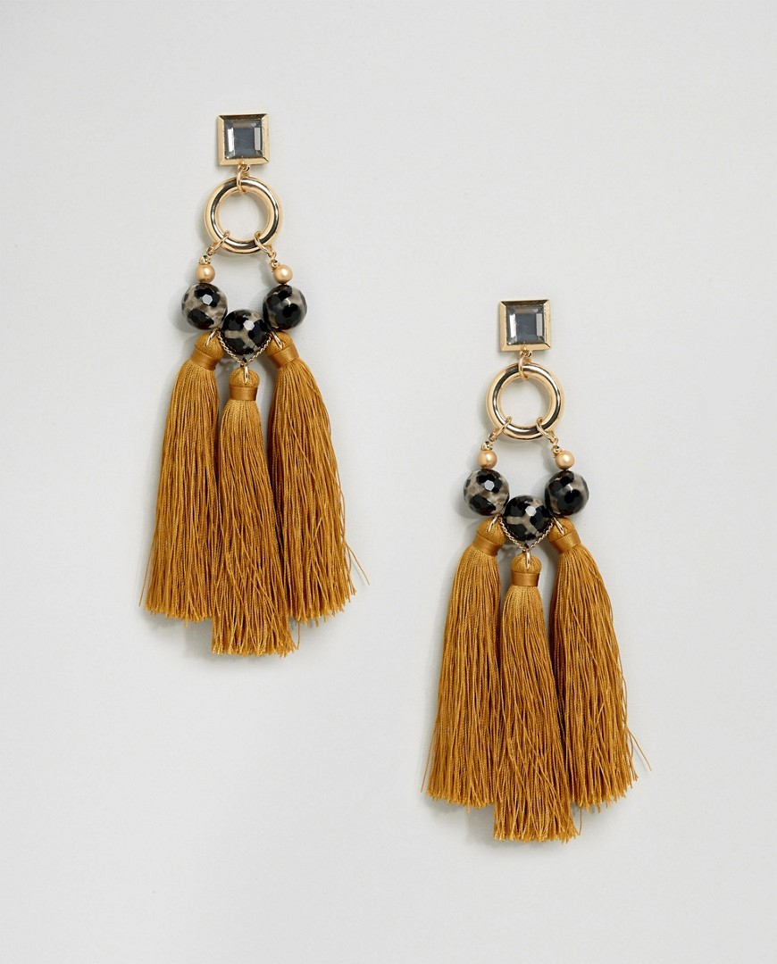 ASOS Statement Tassel Chandelier Earrings - Liyanah