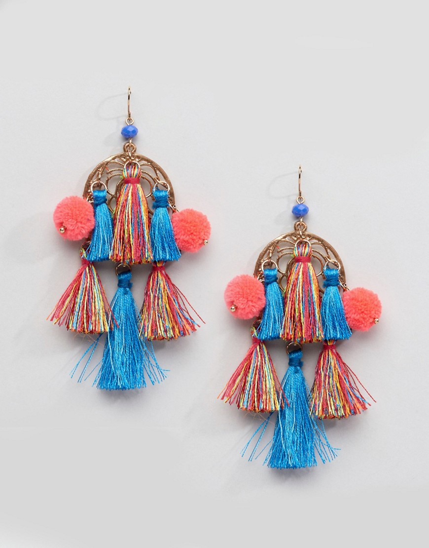 Glamorous Multi Tassel Statement Earrings - Liyanah