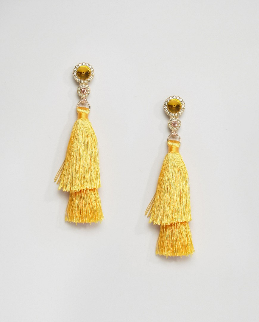 Johnny Loves Rosie Double Tassel Drop Earrings - Liyanah