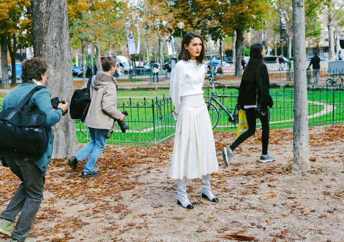 Paris Fashion Week - Diletta Bonaiuti in Chanel boots by vogue - Liyanah
