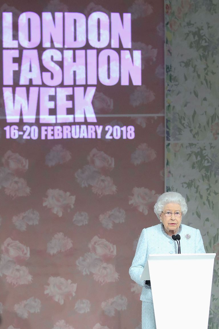 Queen makes surprise appearance at London fashion week 2018.