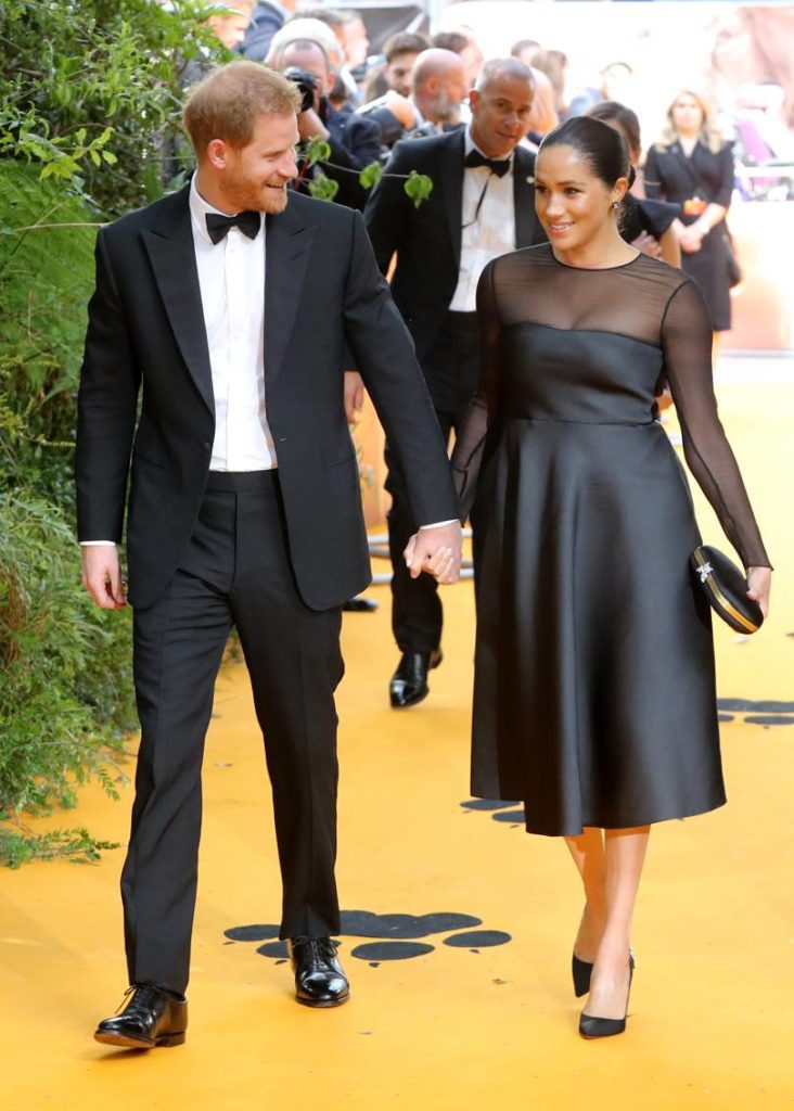 Prince Harry and Meghan Markle at the London Lion King European Premiere