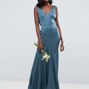 ASOS Wedding Premium Drape Cowl Back Cami Maxi Dress