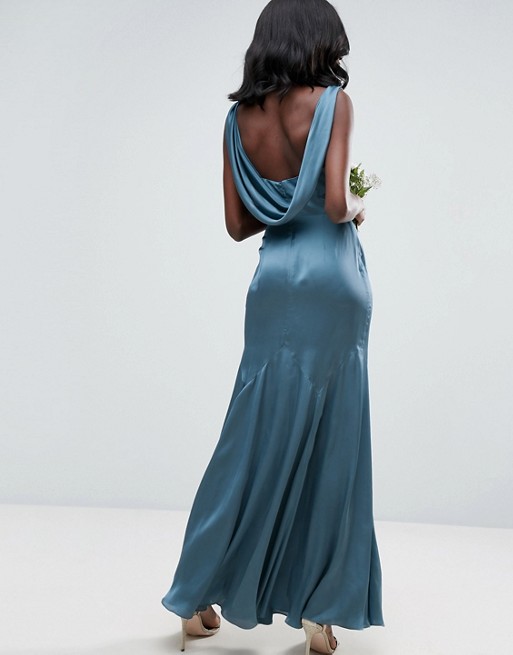 ASOS Wedding Premium Drape Cowl Back Cami Maxi Dress