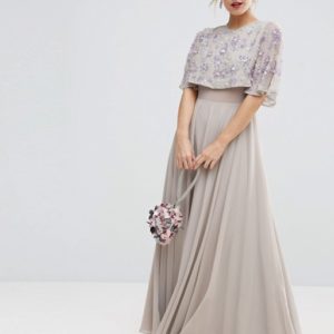 ASOS PETITE Embellished Short Sleeve Floral Maxi Dress - Liyanah