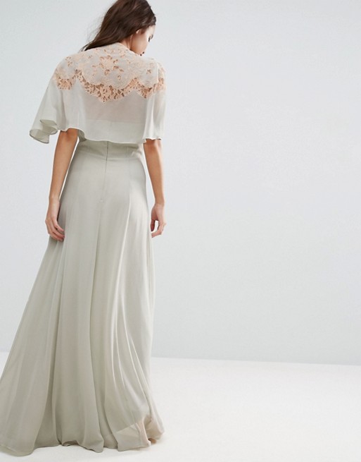 asos cape wedding dress