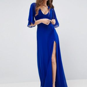 ASOS Strappy Back Flutter Sleeve Maxi Dress - Liyanah