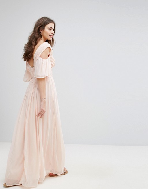 French Connection Constance Drape Cold Shoulder Maxi Dress - Liyanah