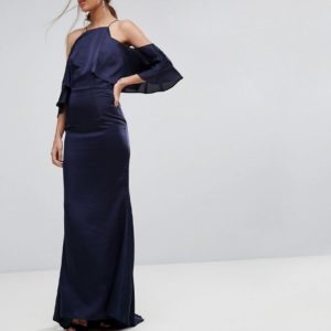 Jarlo Fishtail Maxi Dress With Cold Shoulder - Liyanah