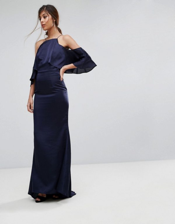 Jarlo Fishtail Maxi Dress With Cold Shoulder - Liyanah