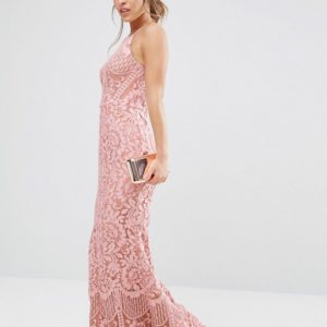 Jarlo Petite Allover Lace High Neck Maxi Dress - Liyanah