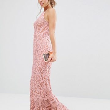 Jarlo Petite Allover Lace High Neck Maxi Dress - Liyanah