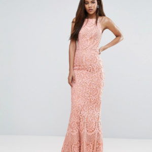 Jarlo Tall Allover Lace High Neck Maxi Dress - Liyanah