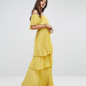 TTYA Off Shoulder Pleated Ruffle Maxi Dress - Liyanah