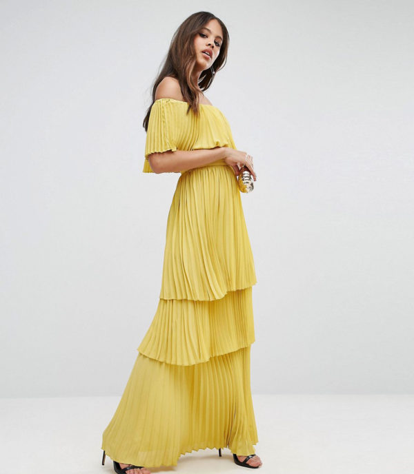 TTYA Off Shoulder Pleated Ruffle Maxi Dress - Liyanah