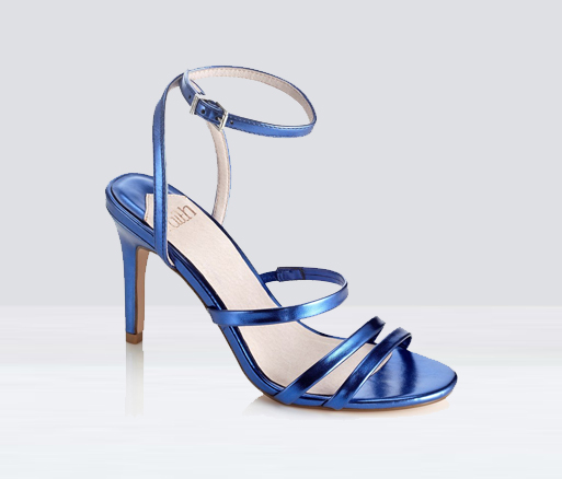 Faith Mid Blue Heel Strappy Sandals - Liyanah