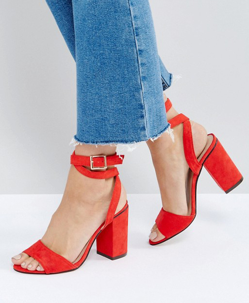 London rebel square clearance toe block heels