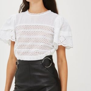 Topshop Leather Ring Midi Skirt - Liyanah