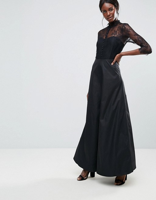 Y.A.S High Neck Maxi Dress With Lace Insert - Liyanah