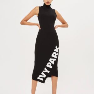 Asymetric Logo Midi Bodycon Dress by Ivy Park - Liyanah