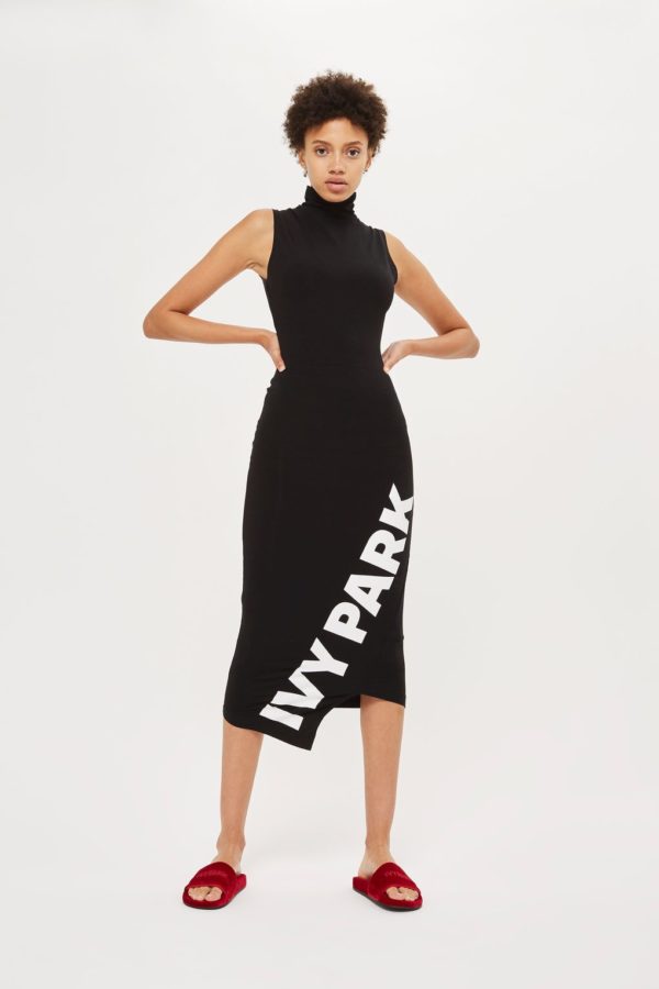 Asymetric Logo Midi Bodycon Dress by Ivy Park - Liyanah