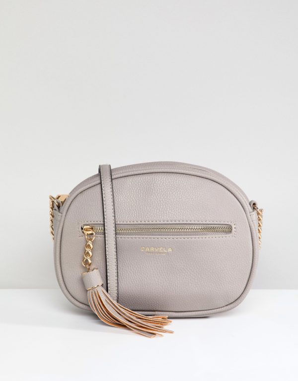 Carvela Sophia Kurt Geiger Grey Tassel Across Body Bag - Liyanah