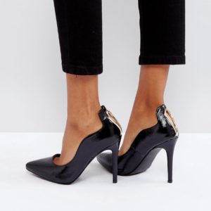 Little Mistress Black Patent Point High Heels - Liyanah