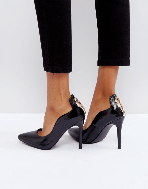 Little Mistress Black Patent Point High Heels - Liyanah