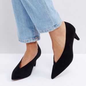 ASOS STRIKE Black Mid Heels Shoes - Liyanah