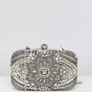 True Decadence All Over Embellished Box Glitter Clutch Bag - Liyanah