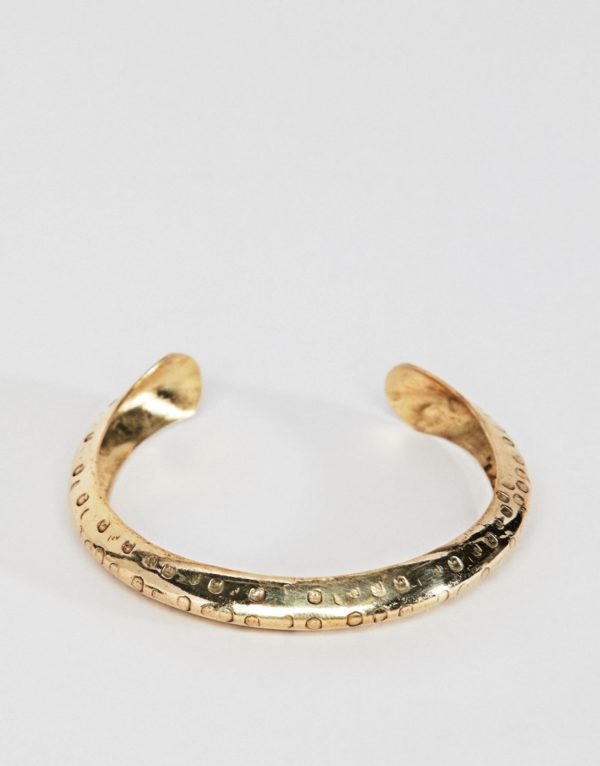 ASOS DESIGN Textured Flat Edge Cuff Bracelet - Liyanah