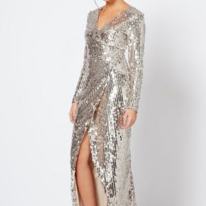 Sequin Wrap Dress by Club L - Liyanah