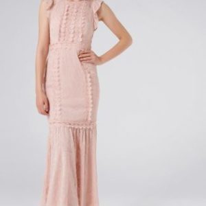 Forever New Embellished Trim Pink Maxi Dress - Liyanah