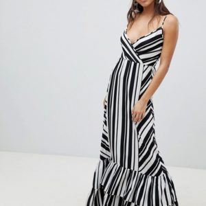 Boohoo Black And White Mixed Stripe Maxi Dress - Liyanah
