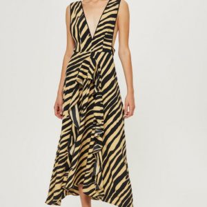 Topshop Zebra Print Pinafore Dress - Liyanah