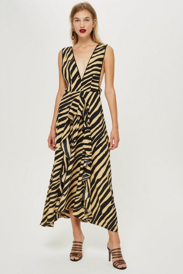 Topshop Zebra Print Pinafore Dress - Liyanah