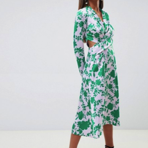 ASOS DESIGN collar midi tea dress in floral - Liyanah