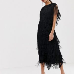 ASOS EDITION fringe column midi dress - Liyanah