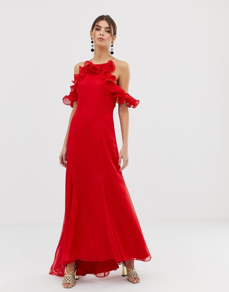 Keepsake Embrace red ruffle gown - Liyanah