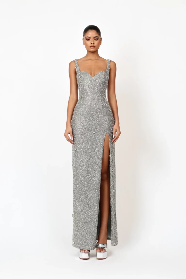 Kroon Maxi Dress - Silver Occasion Dress - Women style destination at Liyanah.co