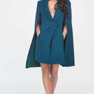 Next Lavish Alice Tuxedo Cape Mini Dress - Liyanah
