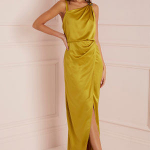 Next Lipsy Satin Assymetric Neck Maxi Dress - Liyanah