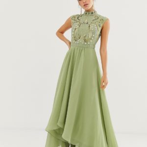 ASOS DESIGN maxi dress with embellished mirror bodice