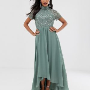 ASOS DESIGN maxi dress with short sleeve embellished bodice