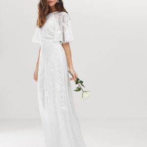 ASOS EDITION embroidered flutter sleeve wedding dress