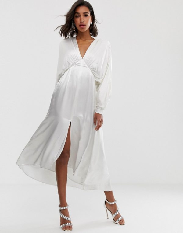 ASOS EDITION ruched batwing midi dress