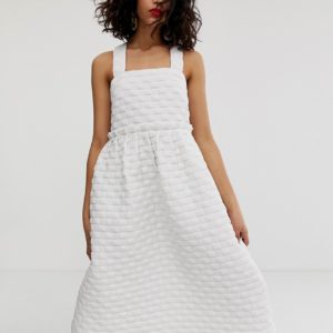 ASOS WHITE volume tiered dress