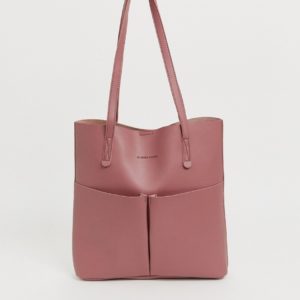 Claudia Canova Unlined Double Pocket Shopper in Rose