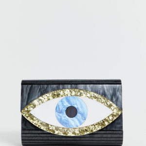 Kurt Geiger Eye resin envelope clutch bag with chain